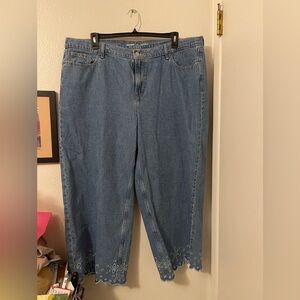 Old Navy Floral Baggy Wide Leg Jeans, 20